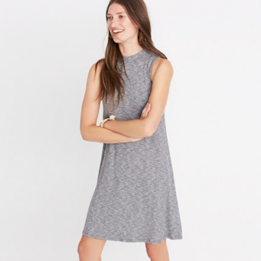 Madewell Marled Mock Neck Swingy Tank Dress
